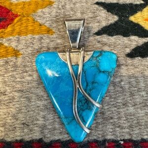 Jay King DTR Turquoise Stone Pendant with Silver Accent